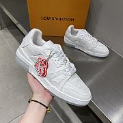 LV Trainer Sneaker White Grained Calf Leather - 1