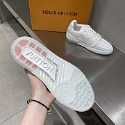 LV Trainer Sneaker White Grained Calf Leather - 5