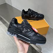 LV Trainer Sneaker Black Grained Calf Leather - 1