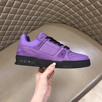 LV Trainer Sneaker Purple Grained Calf Leather