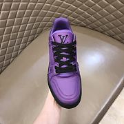 LV Trainer Sneaker Purple Grained Calf Leather - 5