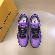 LV Trainer Sneaker Purple Grained Calf Leather - 3