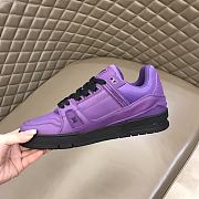 LV Trainer Sneaker Purple Grained Calf Leather - 4
