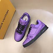 LV Trainer Sneaker Purple Grained Calf Leather - 6