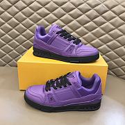 LV Trainer Sneaker Purple Grained Calf Leather - 2