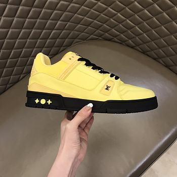LV Trainer Sneaker Yellow Grained Calf Leather