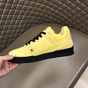 LV Trainer Sneaker Yellow Grained Calf Leather - 3