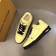 LV Trainer Sneaker Yellow Grained Calf Leather - 4