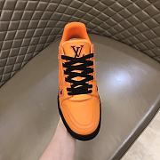 LV Trainer Sneaker Orange Grained Calf Leather - 2