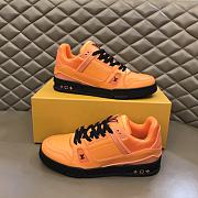 LV Trainer Sneaker Orange Grained Calf Leather - 6