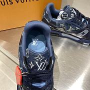 LV Trainer Sneaker Blue Monogram Denim - 5
