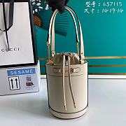 Gucci Horsebit 1955 small bucket bag full white 637115 Size 14 x 16 x 14 cm - 1