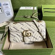 Gucci The Hacker Project small GG Marmont bag White ‎443497 Size 26 x 15 x 7 cm - 1