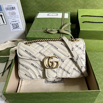 Gucci The Hacker Project small GG Marmont bag White ‎443497 Size 26 x 15 x 7 cm