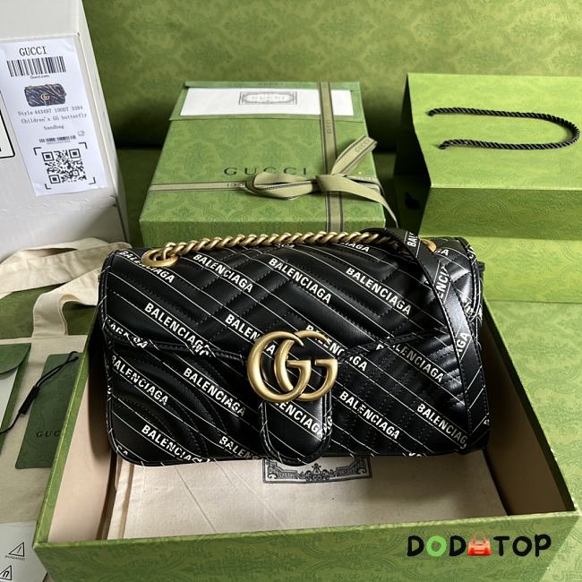 Gucci The Hacker Project small GG Marmont bag Black ‎443497 Size 26 x 15 x 7 cm - 1