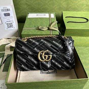 Gucci The Hacker Project small GG Marmont bag Black ‎443497 Size 26 x 15 x 7 cm