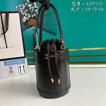Gucci Horsebit 1955 small bucket bag full black 637115 Size 14 x 16 x 14 cm