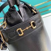 Gucci Horsebit 1955 small bucket bag full black 637115 Size 14 x 16 x 14 cm - 2