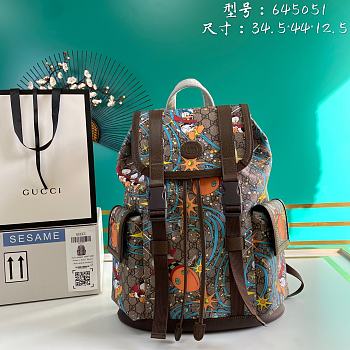 Gucci Disney x Gucci Donald Duck Bucket Backpack 645051 Size 34.5 x 44 x 12.5 cm
