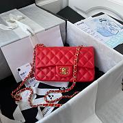 Chanel original lambskin mini flap bag red gold hardware A69900 Size 20 cm - 1