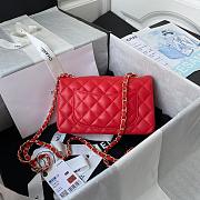 Chanel original lambskin mini flap bag red gold hardware A69900 Size 20 cm - 5