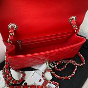 Chanel original lambskin mini flap bag red silver hardware A69900 Size 20 cm - 6