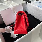 Chanel original lambskin mini flap bag red silver hardware A69900 Size 20 cm - 5
