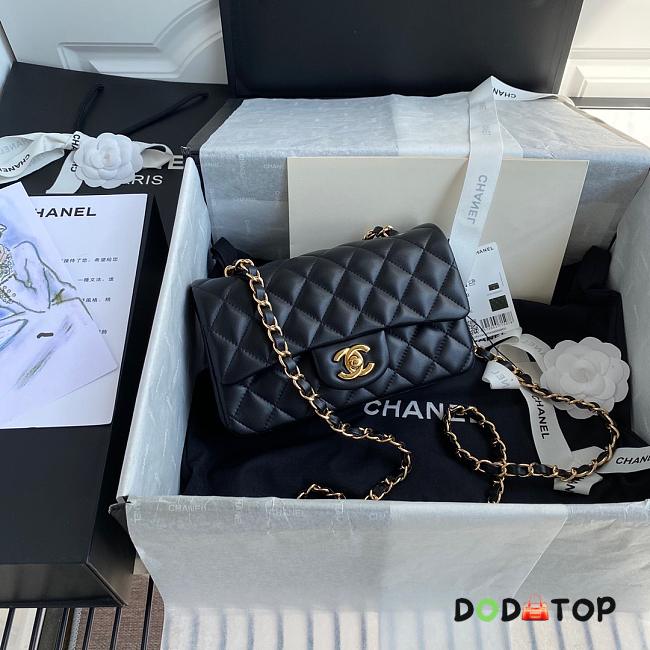 Chanel original lambskin mini flap bag black gold hardware A69900 Size 20 cm - 1