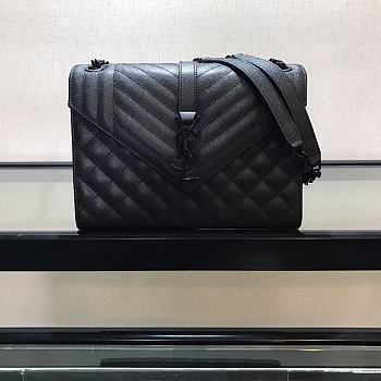 YSL Saint Laurent Envelope Medium Bag Full Black Size 24 x 7.5 x 18 cm
