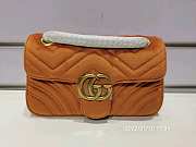 Gucci GG Marmont Style 446744 Brown Velvet - 1