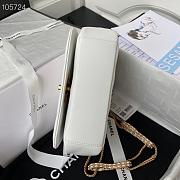 Chanel Vintage Chain Flap Bag White AS2975 Size 20×6×15 cm - 6