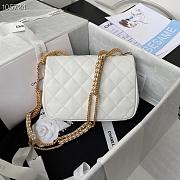 Chanel Vintage Chain Flap Bag White AS2975 Size 20×6×15 cm - 3