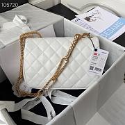 Chanel Vintage Chain Flap Bag White AS2975 Size 16×23.5×6.5 cm - 4