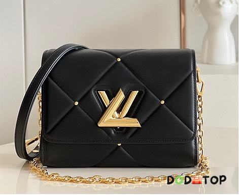 Louis Vuitton LV Medium Twist Handbag Black M50282 Size 23 x 17 x 9.5 cm - 1