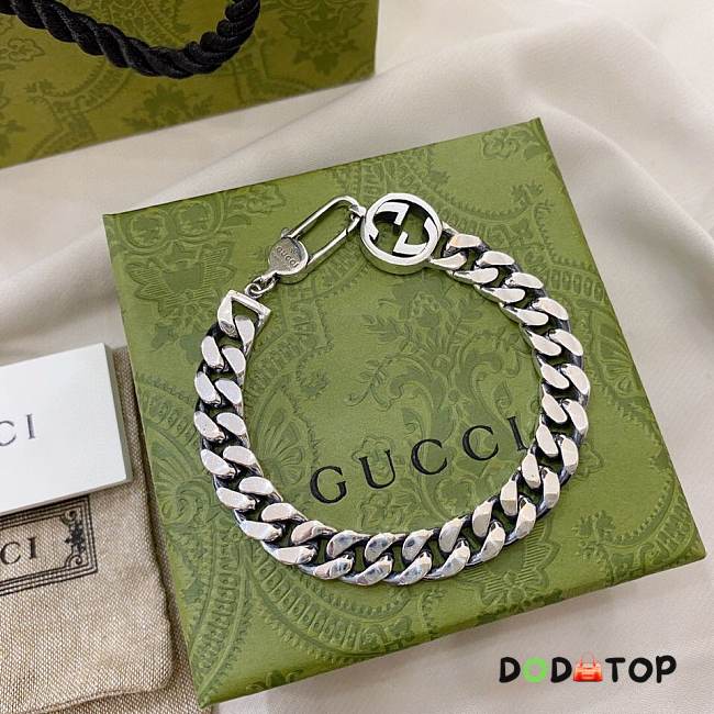 Gucci 925 Sterling Silver Double G Vintage Bracelet - 1