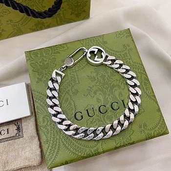 Gucci 925 Sterling Silver Double G Vintage Bracelet