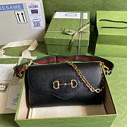 Gucci GG Horsebit Envelope Chain Bag Black 677286 Size 26 x 16 x 4 cm - 1