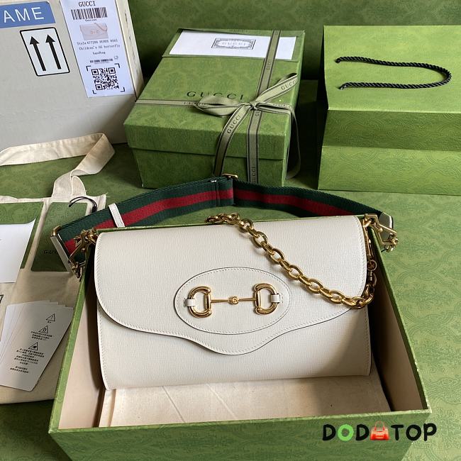 Gucci GG Horsebit Envelope Chain Bag White 677286 Size 26 x 16 x 4 cm - 1