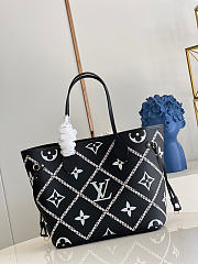 Louis Vuitton LV Neverfull Handbag Black M46040 Size 31 x 28 x 14 cm - 3
