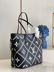 Louis Vuitton LV Neverfull Handbag Black M46040 Size 31 x 28 x 14 cm - 5