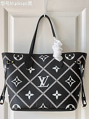 Louis Vuitton LV Neverfull Handbag Black M46040 Size 31 x 28 x 14 cm - 6