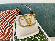 Valentino Calfskin Large LOGO Bucket Bag White 1122 Size 20x19x12 cm - 1