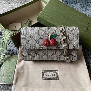 Gucci GG Supreme Mini Bag With Cherries 481291 Size 20 x 12 x 3.5 cm
