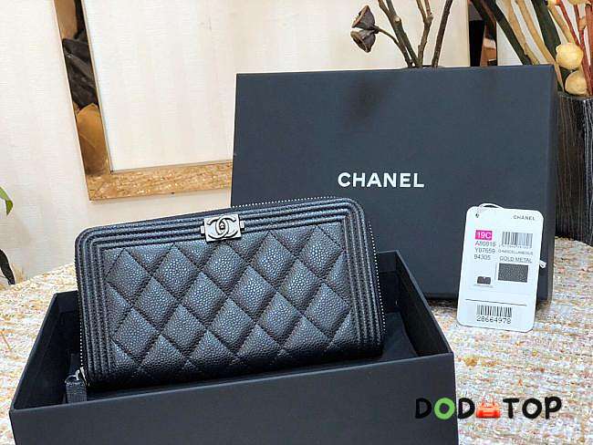 Chanel Boy Zippy Wallet Black 19 cm - 1