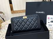 Chanel Boy Zippy Wallet Gold Hardware Black 19 cm - 1