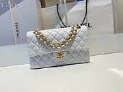 Chanel Classic Flap Bag Lambskin Gold Chain and Hardware White 25cm - 2