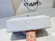 Chanel Classic Flap Bag Lambskin Silver Chain Light Gold Hardware White 25cm - 3