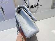 Chanel Classic Flap Bag Lambskin Silver Chain Light Gold Hardware White 25cm - 5