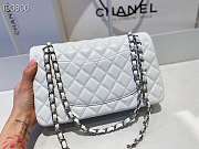 Chanel Classic Flap Bag Lambskin Silver Chain Light Gold Hardware White 25cm - 6