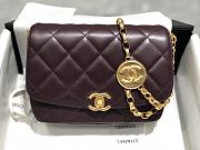 Chanel Retro Gold Coin Chain Flap Bag Red Size 17 x 21 x 7 cm - 2